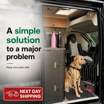 Dog Safety Gate Plus – Extra Strong, No-Drill Pet Gate for Caravan, Camping & In-Home