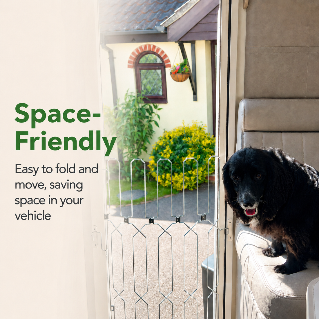 Dog Safety Gate Plus – Extra Strong, No-Drill Pet Gate for Caravan, Camping & In-Home